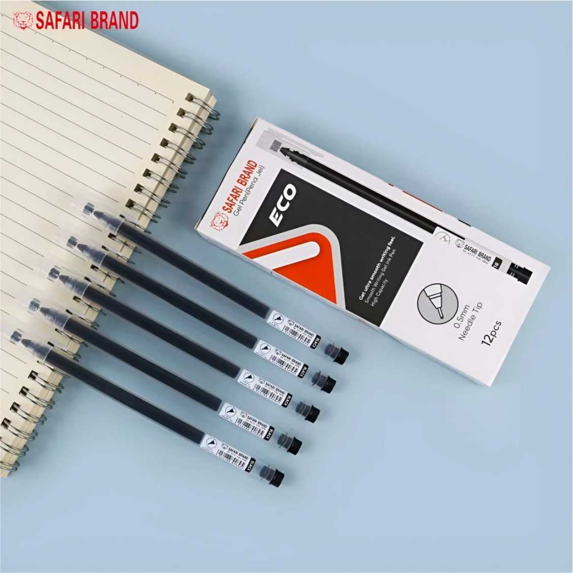 SAFARI SF-1020 ECO Bolpoin Pena Gel Tinta Hitam 0,5mm